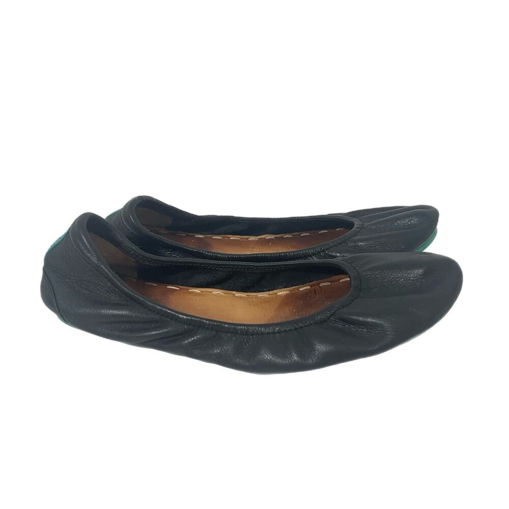 Tieks Matte Black Leather Ballet Flats Womens Size 6 Foldable Comfort Slip On